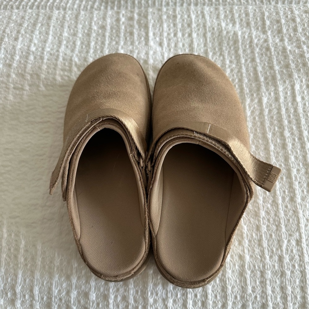 UGG Chestnut Suede Slip-On Clog with Adjustable Strap - Picture 2 of 5